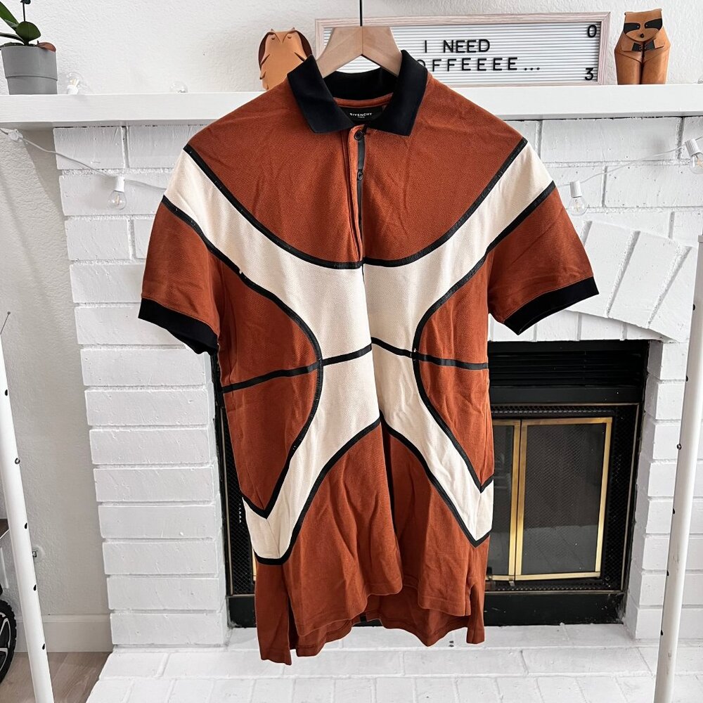 Vintage Givenchy Basketball Ruban Tape Columbian Fit Polo Shirt